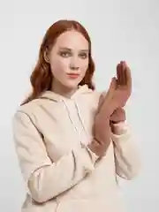 Бежевый перчатки сенсорные, теплые
