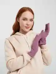 Розовый перчатки сенсорные, теплые