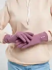 Розовый перчатки сенсорные, теплые
