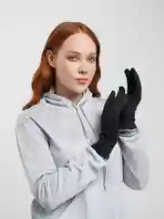 Черный перчатки сенсорные, теплые весенние