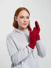Вишнёвый перчатки сенсорные, теплые