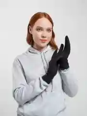 Черный перчатки сенсорные, теплые