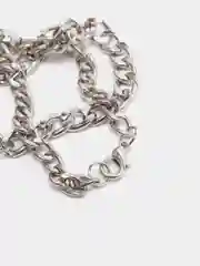 Серый парные браслеты-цепочки для влюбленных на магните "Сердце и круг", 18 см