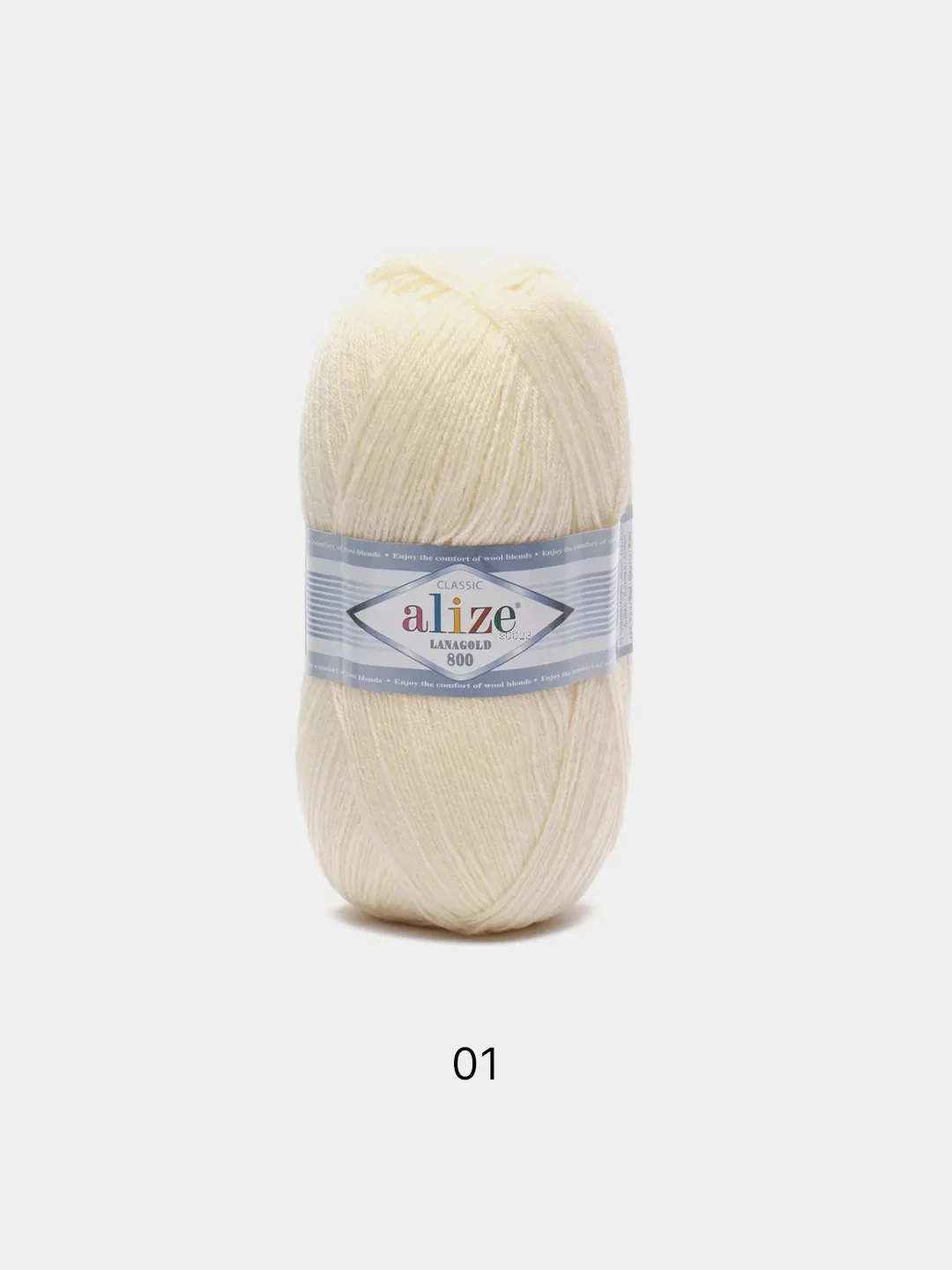 Молочный пряжа Alize Lanagold 800 Акрил 51% Шерсть 49% 100г 800м