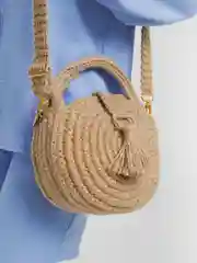 Сумка женская круглая из джута, вязаная, плетеная, ручная работа