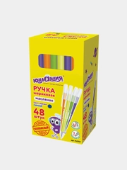 Ручка шариковая ЮНЛАНДИЯ "Неон", синяя, 0,5 мм, 48 штук, 880187