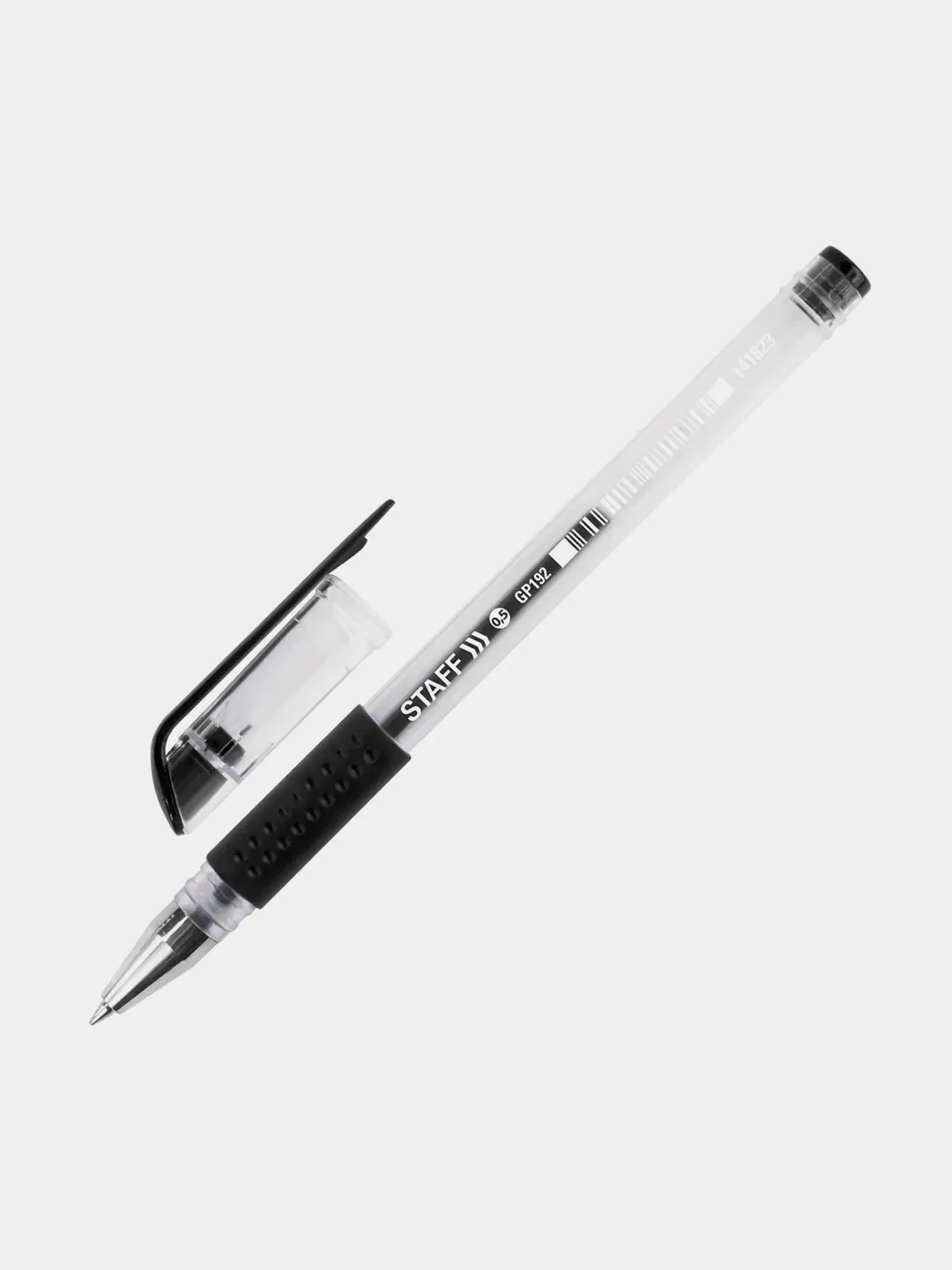 Ручка гелевая STAFF Everyday GP-192, черная, 12 штук, линия 0,35 мм, с грипом