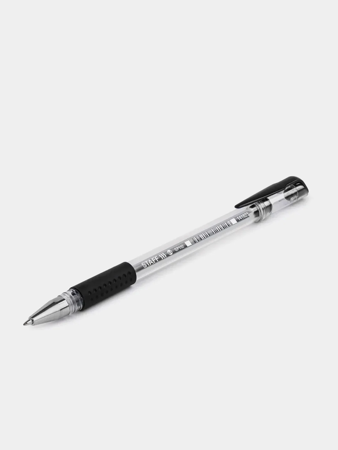 Ручка гелевая STAFF Everyday GP-192, черная, 12 штук, линия 0,35 мм, с грипом