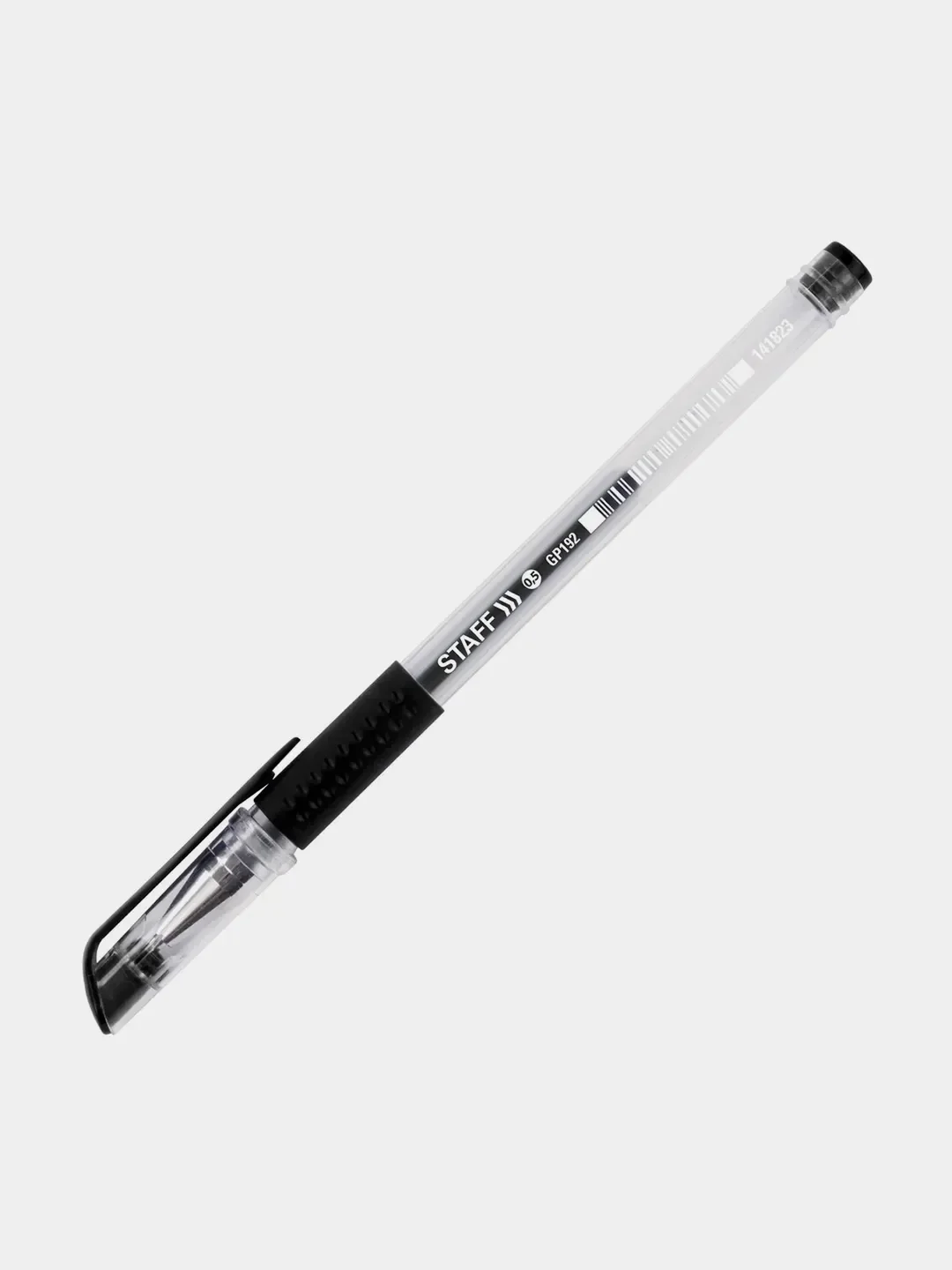 Ручка гелевая STAFF Everyday GP-192, черная, 12 штук, линия 0,35 мм, с грипом