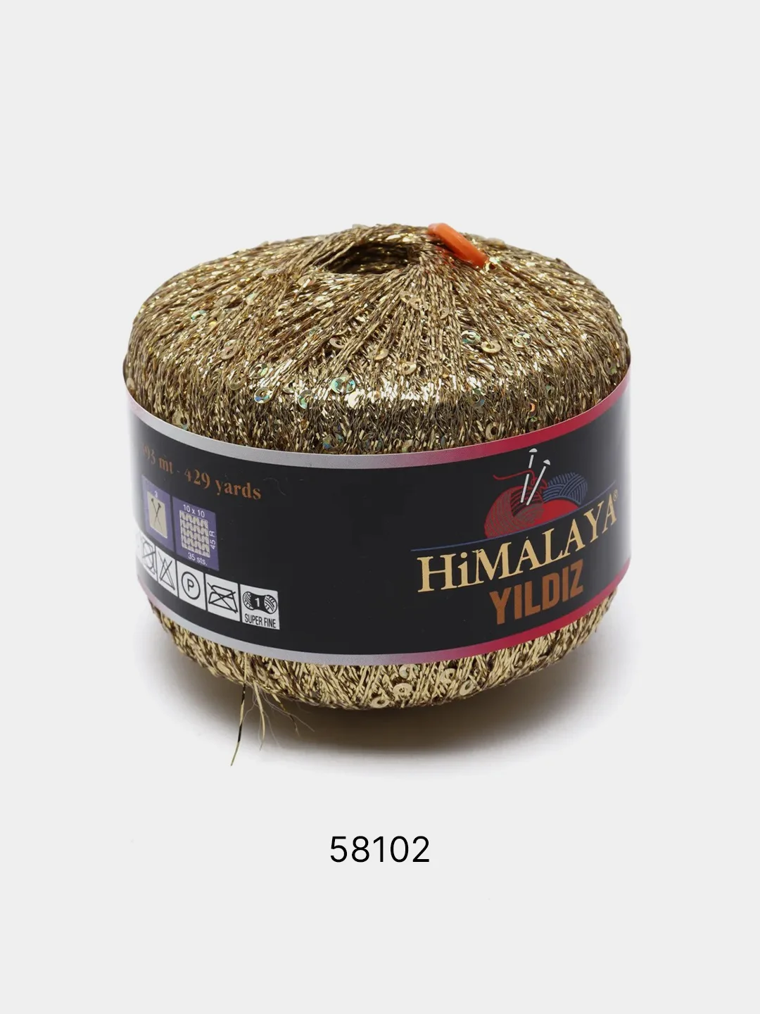 Желтый пряжа фантазийная Himalaya Yildiz 76% Металлик 24% Пайетки 25г 393м