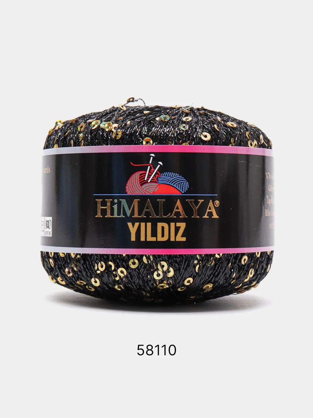 Черный пряжа фантазийная Himalaya Yildiz 76% Металлик 24% Пайетки 25г 393м