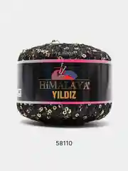 Черный пряжа фантазийная Himalaya Yildiz 76% Металлик 24% Пайетки 25г 393м