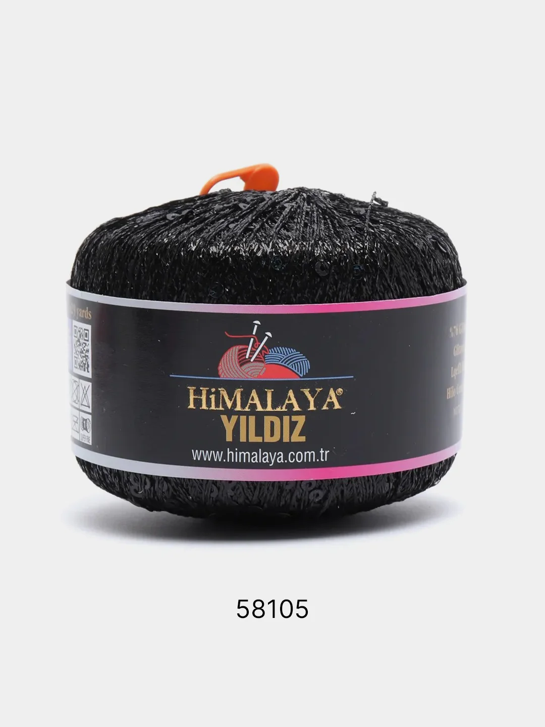 Угольный пряжа фантазийная Himalaya Yildiz 76% Металлик 24% Пайетки 25г 393м