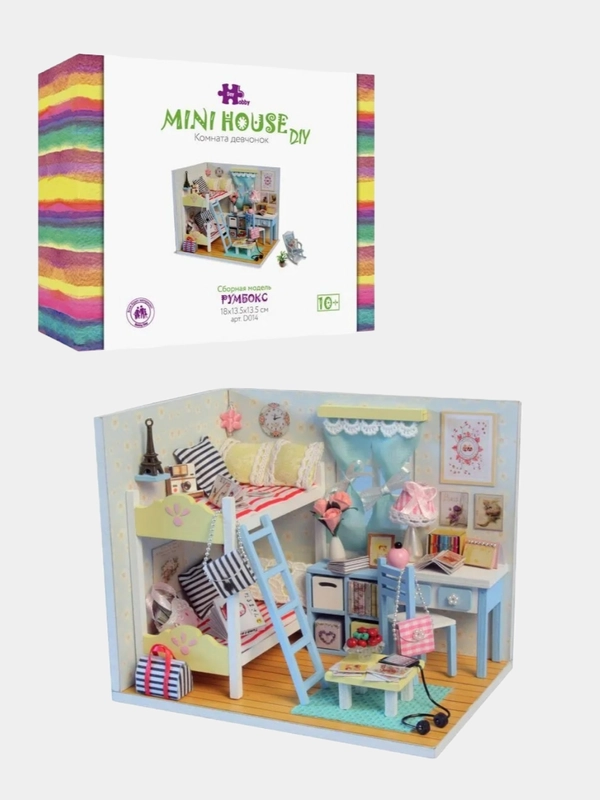 Интерьерный конструктор, Румбокс, Кукольный дом, Конструктор, Hobby Day "Комната девчонок"