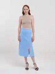 Голубой юбка женская длинная горох