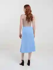 Голубой юбка женская длинная горох