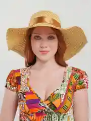 Горчичный шляпа женская летняя