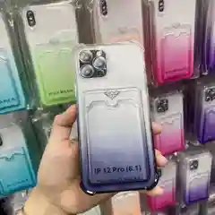 Черный чехол c карманом для карт iPhone 7 8 Plus X XS XR 11 12 13 Pro Max mini айфон про макс