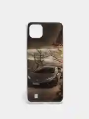 Коричневый силиконовый чехол Realme C21, с рисунком