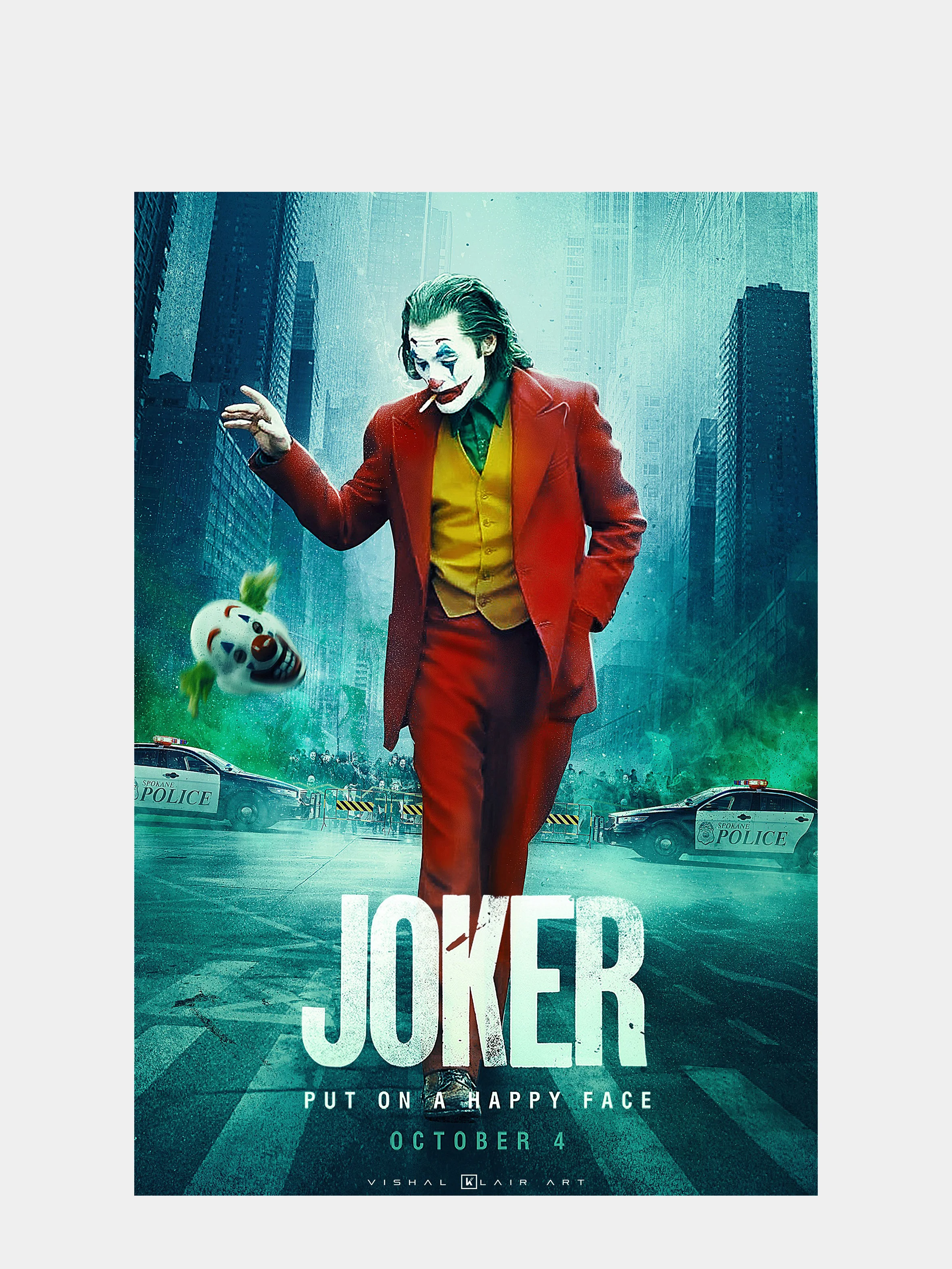 Желтый постер "Джокер", размер 40 х 60 см
