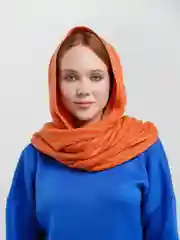 Оранжевый шарф-палантин, осень-зима