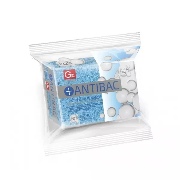 Желтый губка для посуды Antibac
