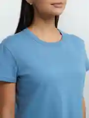 Голубой футболка женская, базовая, хлопок