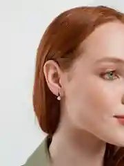 Серьги "Minimal" с эмалью и фианитами, серебрение