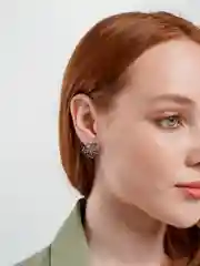 Серьги "Листочки" ажурные, серебрение с оксидированием