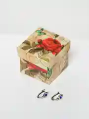 Синий серьги "Звёздочка" с фианитами Preciosa, серебрение