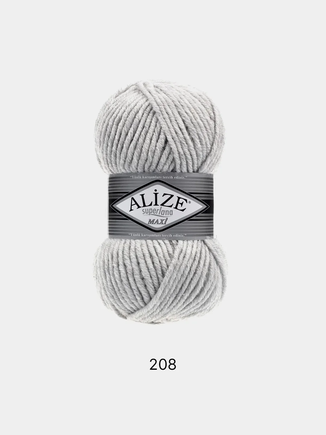 Серебряный пряжа Alize Superlana Maxi 75% Акрил 25% Шерсть 100г 100м