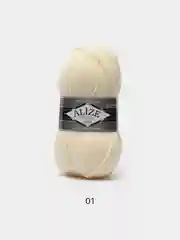 Белый пряжа Alize Superlana Maxi 75% Акрил 25% Шерсть 100г 100м