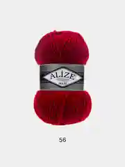 Красный пряжа Alize Superlana Maxi 75% Акрил 25% Шерсть 100г 100м