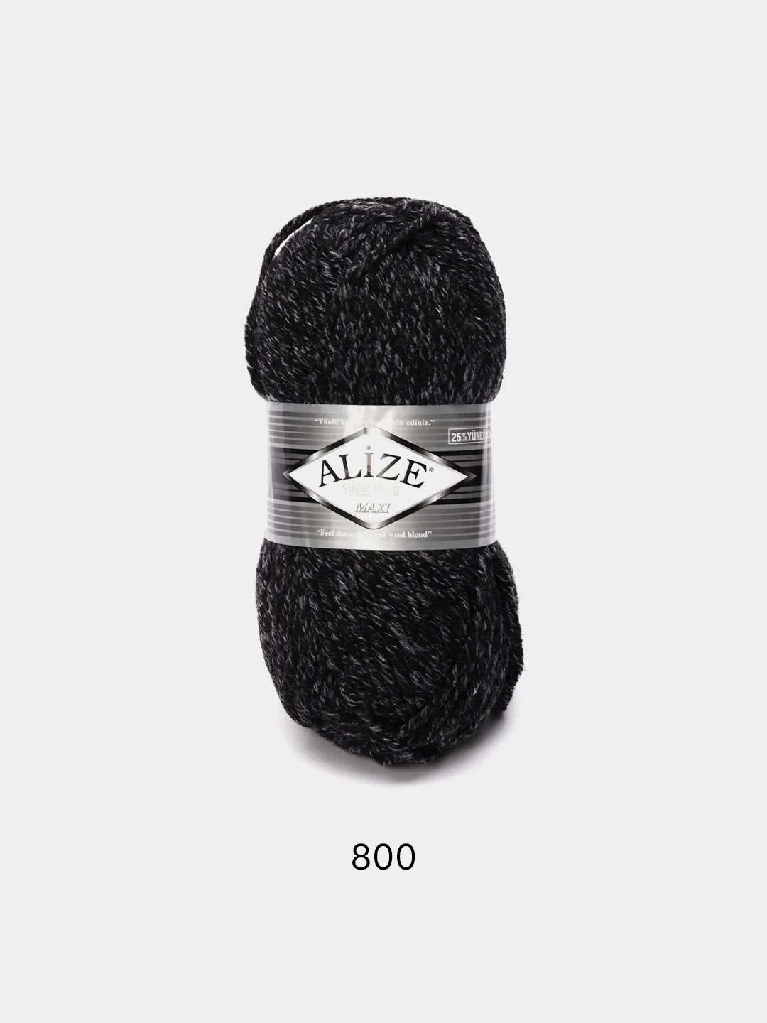 Угольный пряжа Alize Superlana Maxi 75% Акрил 25% Шерсть 100г 100м