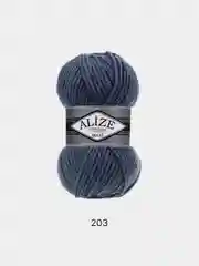 Синий меланж пряжа Alize Superlana Maxi 75% Акрил 25% Шерсть 100г 100м