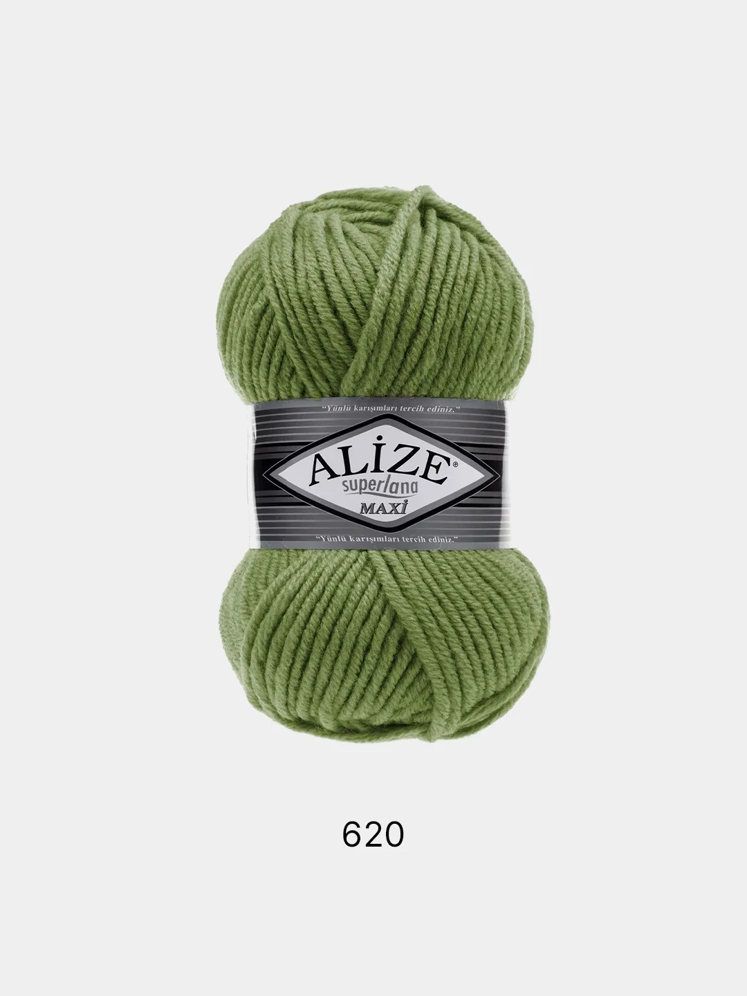 Оливковый пряжа Alize Superlana Maxi 75% Акрил 25% Шерсть 100г 100м