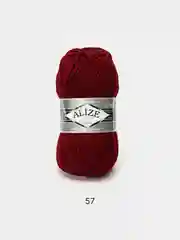 Бордовый пряжа Alize Superlana Maxi 75% Акрил 25% Шерсть 100г 100м