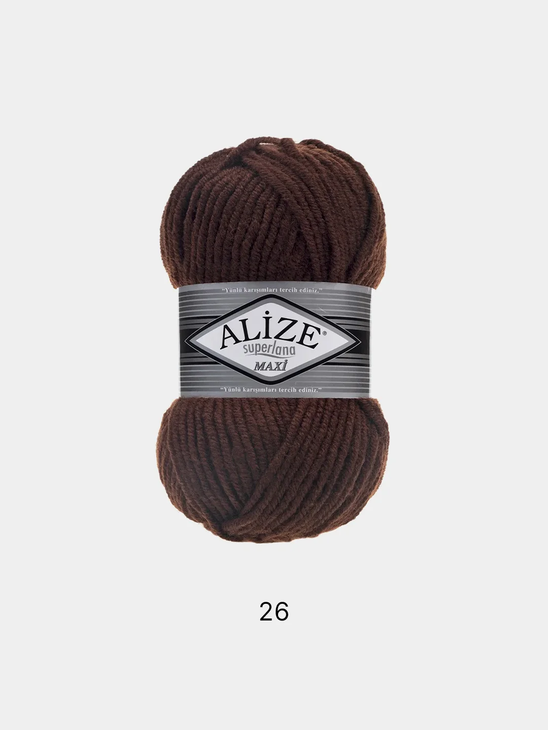 Коричневый пряжа Alize Superlana Maxi 75% Акрил 25% Шерсть 100г 100м