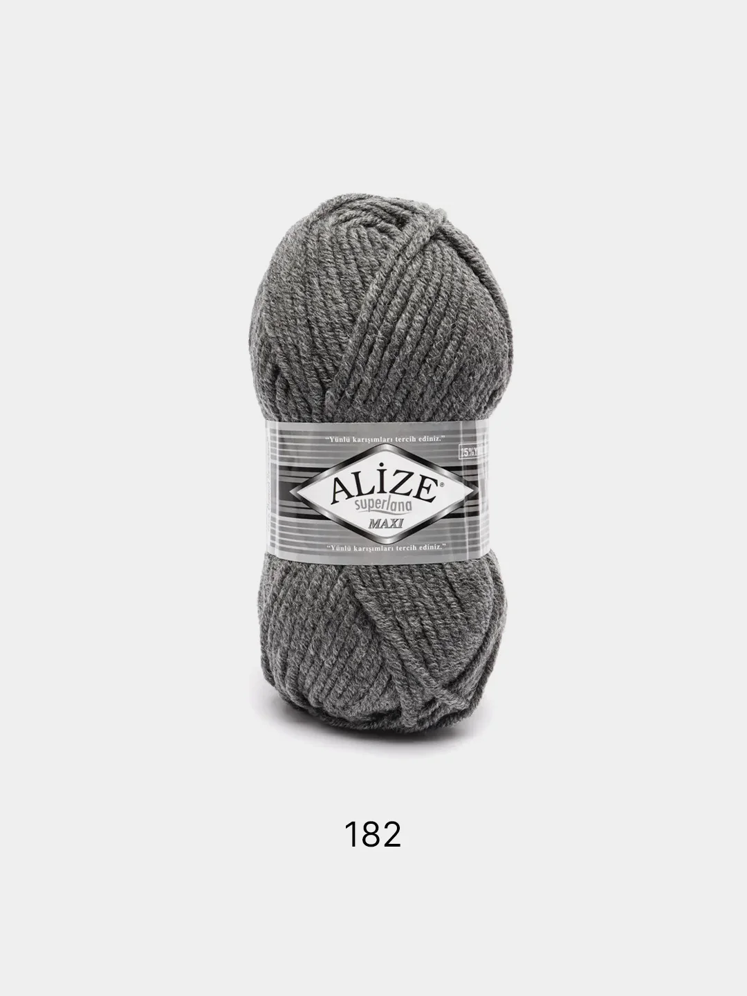 Тёмно-серый пряжа Alize Superlana Maxi 75% Акрил 25% Шерсть 100г 100м
