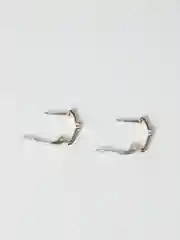 Серьги "Minimal" с эмалью и фианитами, серебрение