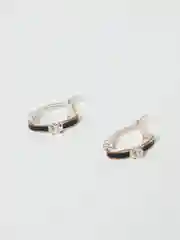 Серьги "Minimal" с эмалью и фианитами, серебрение