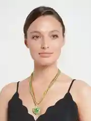 Зеленый подвеска из муранского стелка на шелковых шнурках