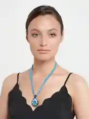 Синий подвеска из муранского стелка на шелковых шнурках