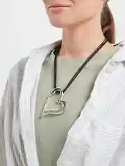 Подвеска Сердце на шнурке, 76 см / Сердце двойное / Подвеска на шнурке / Любовь