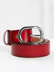 Красный ремень с металлической пряжкой, женский, 110см, 35мм