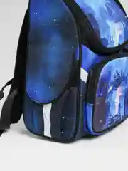 Синий школьный ранец, каркасный, для мальчика
