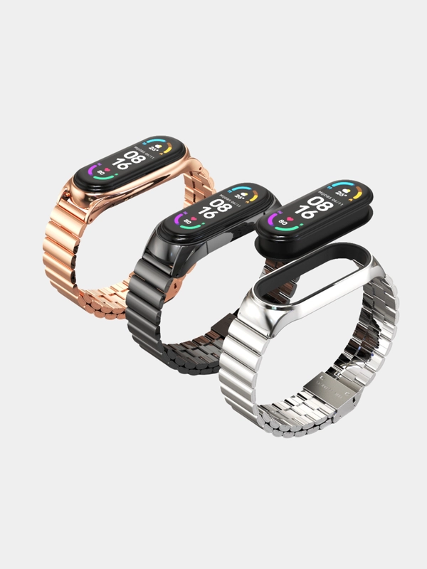 Металлический ремешок для Xiaomi Mi Band 3 / 4 / 5 / 6 стальной фитнес браслет