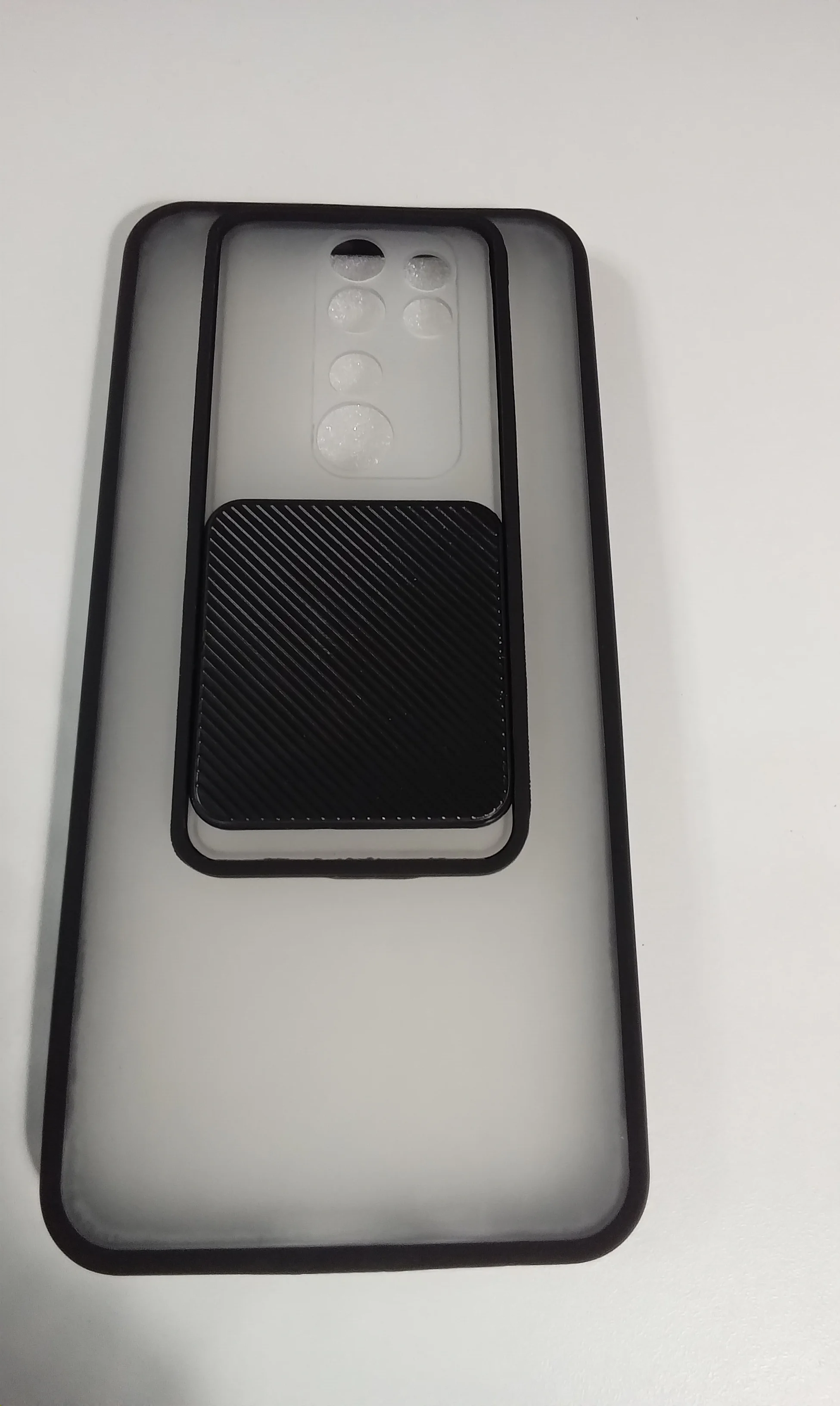 Хром чехол для Xiaomi Redmi Note 8 Pro, с задвижным окном для защиты камеры