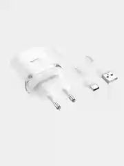 Белый cетевое зарядное устройство Hoco C12Q Type-C 3.0A, 18W, быстрая зарядка, 1 м