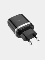 Черный cетевое зарядное устройство Hoco C12Q Type-C 3.0A, 18W, быстрая зарядка, 1 м